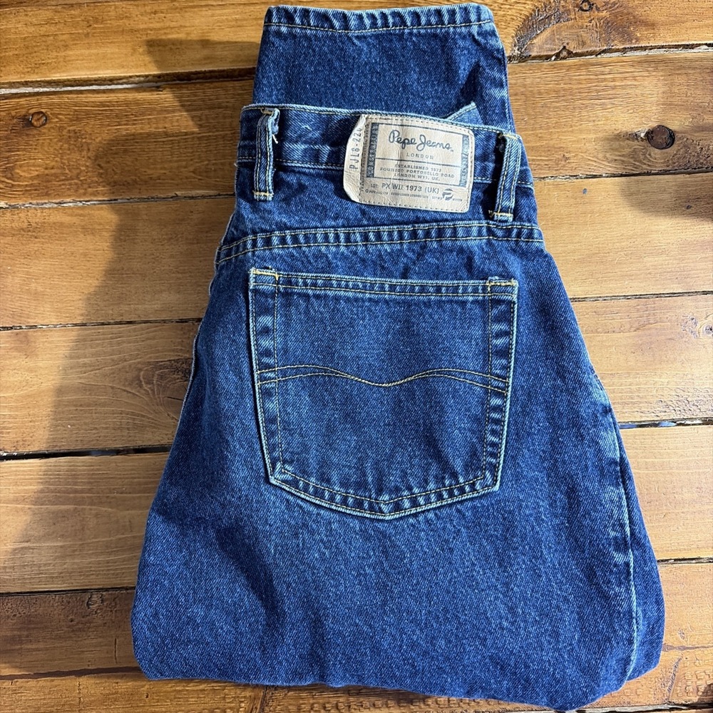 Pepe Jeans Original Pepe Betty Jeans Womens‎ 31 Blue High Rise Tapered Dark Wash